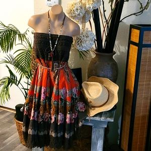 SALE SUMMER BO HO MULTI CROCHET DRESS